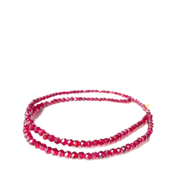 Natural Red Garnet necklace in gold filled - Picture 7 of 7